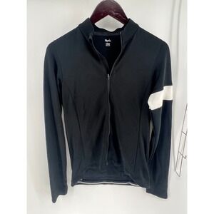 Rapha Long Sleeve Cycling Jersey Black White Stripe Full Large